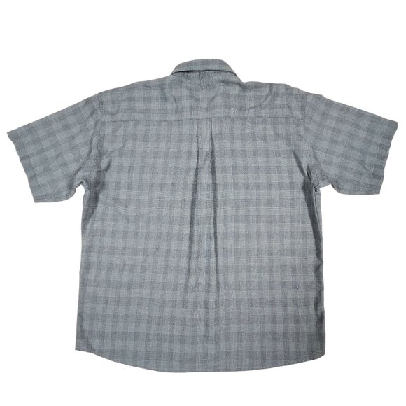 Versace Shirts Couture Mens Gray Plaid Short Sleeve Shirt Size Large Cotton - Picture 5 of 12